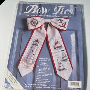 Bow Ties “Seaworthy” door‎ decir cross stitch 11 x 17 g2